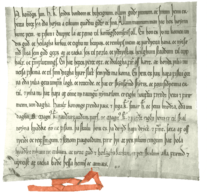 En faksimile av et diplom fra 1224